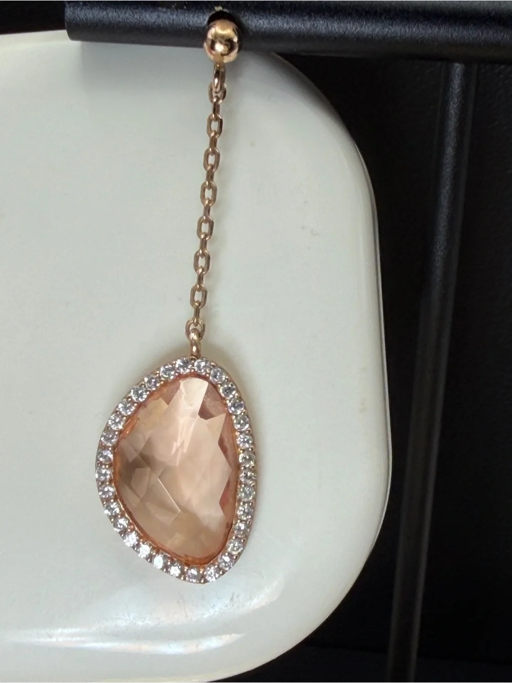 Genevive Rose Gold 18K plated silver Teardrop Dangle Earrings